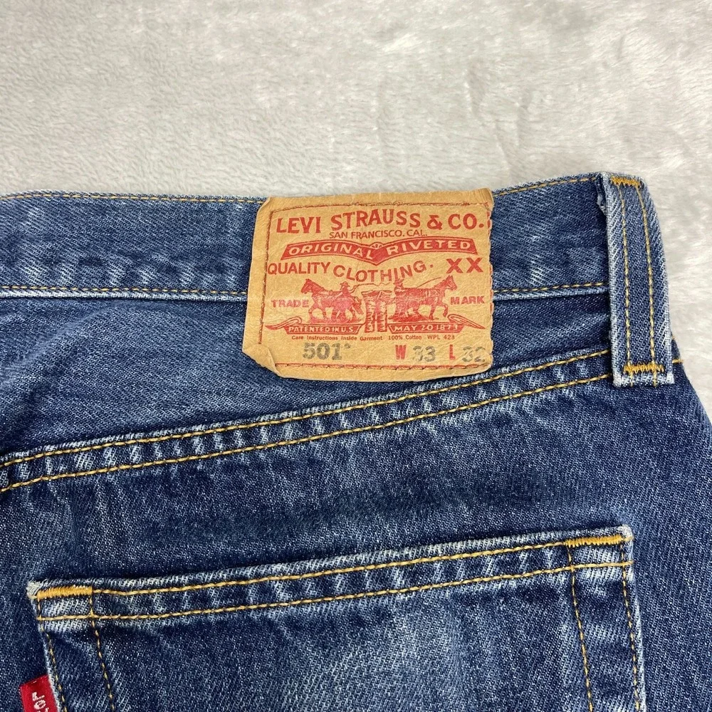 Vtg Levi's Jeans Mens 33x32 Blue 501 Original Fit Straight Leg Button Fly Y2k